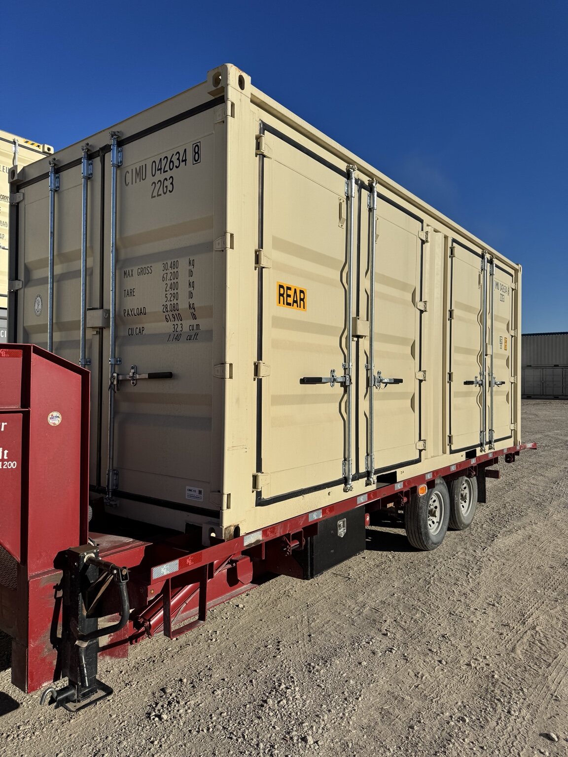 20-foot standard one-trip side-opening container with two side door sets