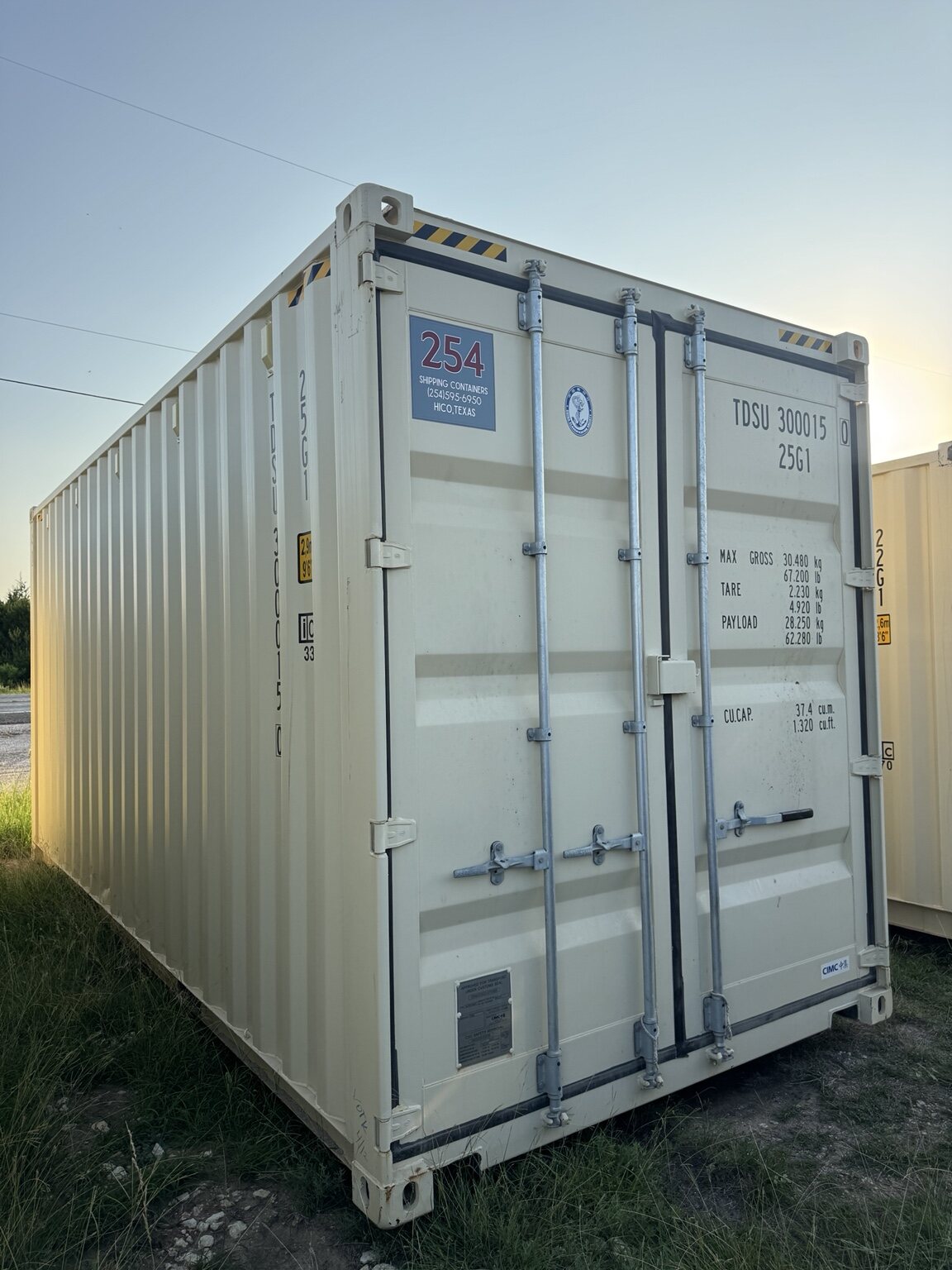 20-foot high-cube one-trip shipping container