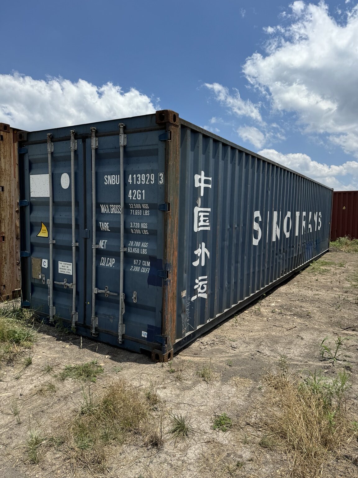 40-foot standard-height cargo-worthy shipping container