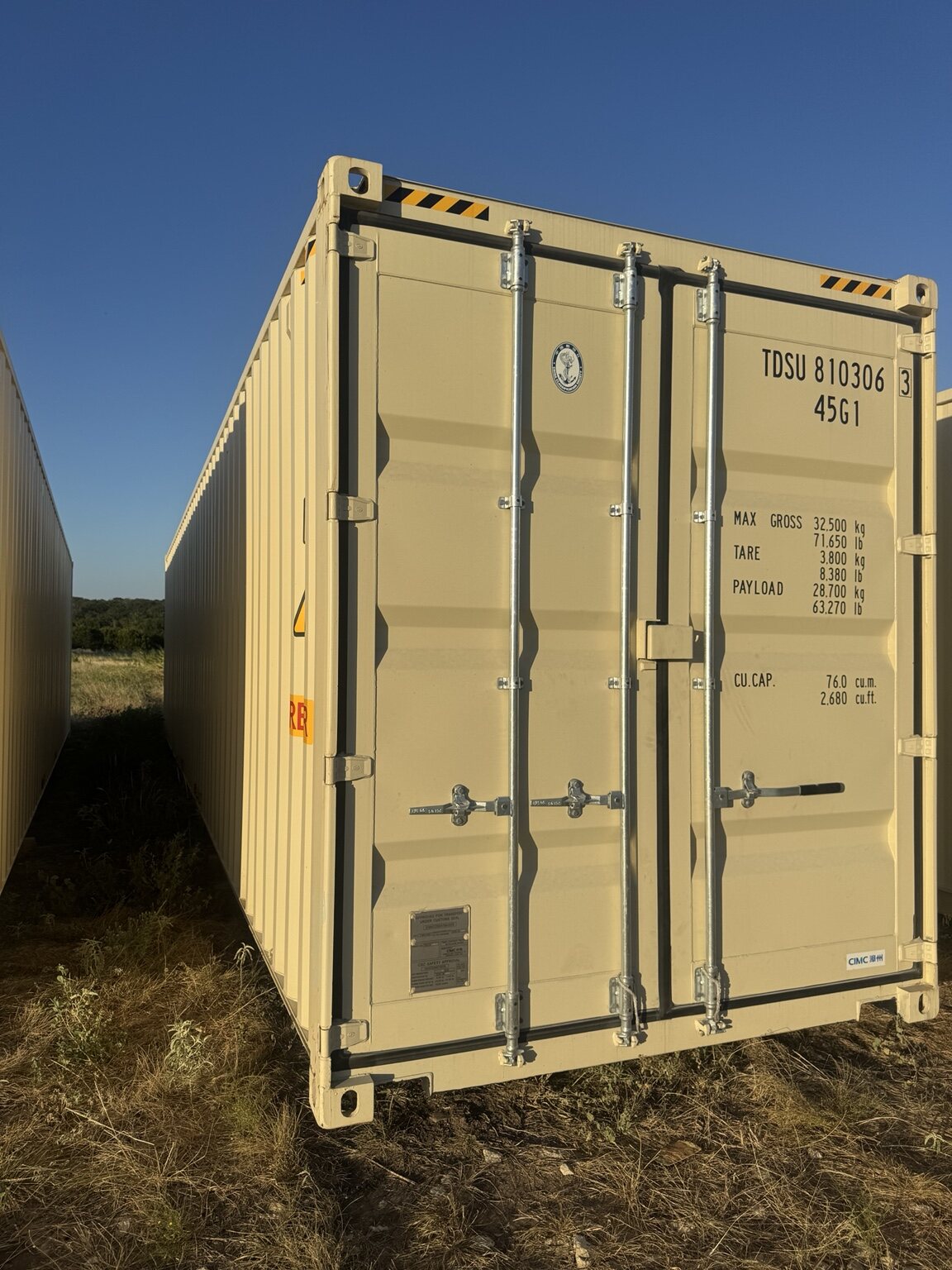 40-foot high-cube double-door one-trip shipping container